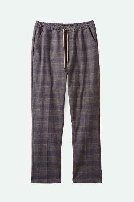 Brixton Men's Broadway Houndstooth E-waist Relaxed Pant - Brown/Cream Houndstooth | Main