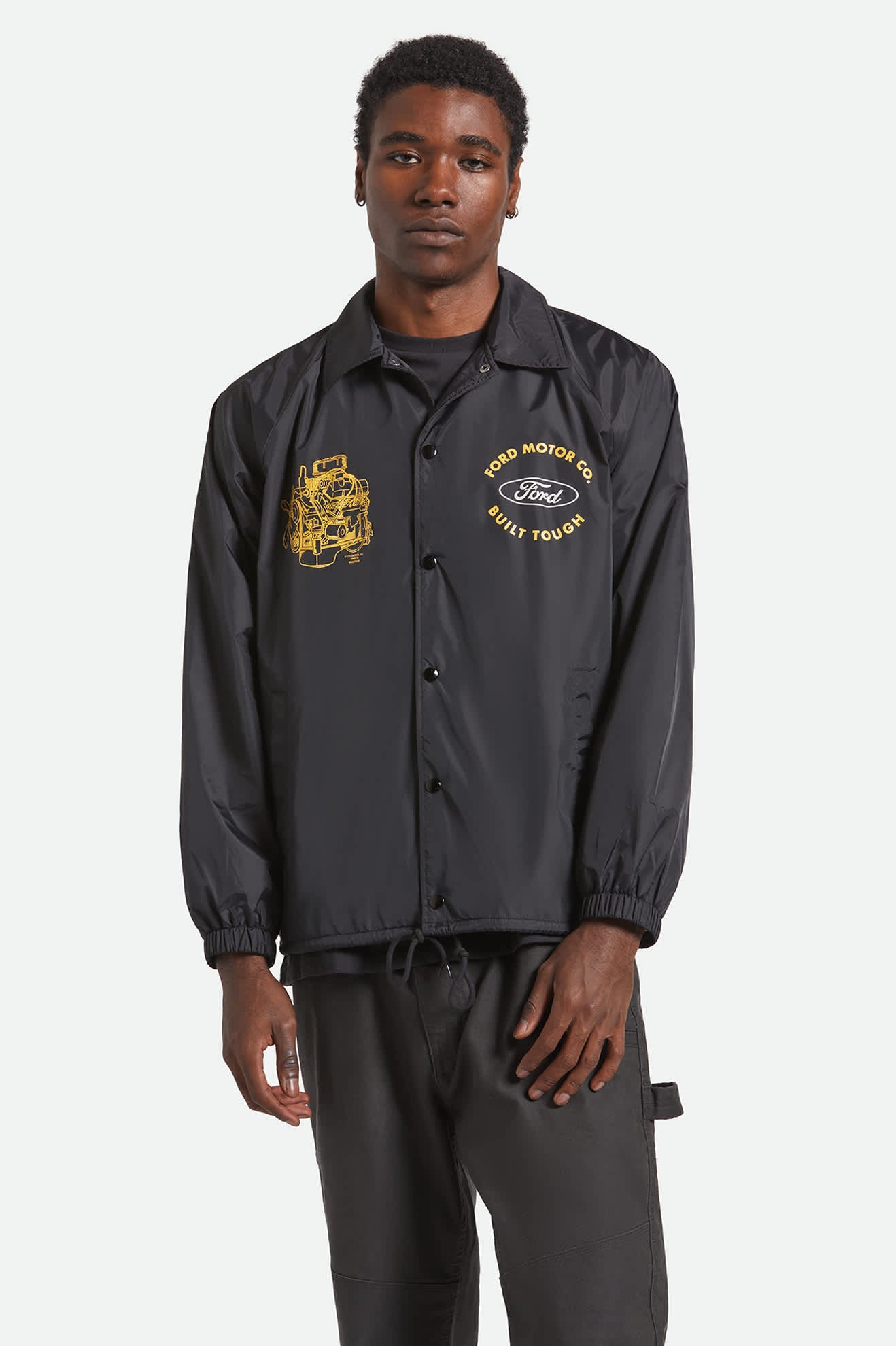 Men's Ford Built Tough Windbreaker in the color Burnt Rubber - Men's Front View