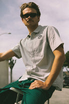 Men's Builders Auto S/S Shirt in the color Black/Off White Stripe - Men's Lifestyle image