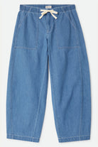 Women's Utility Everyday Barrel Pant in the color Light Stone Wash - Front Product View