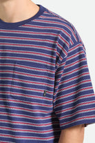Men's Poolside Pique Box Crop T-Shirt in the color Washed Navy - Additional Fit image