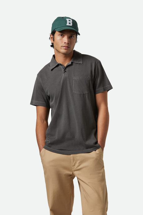 
       Men&#39;s Vintage Wash S/S Polo in the color Washed Black - Men&#39;s Front View
     