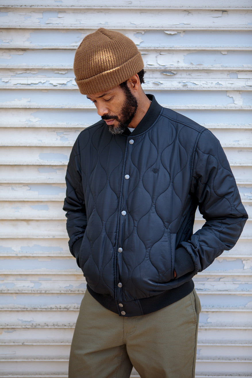 
       Brixton Dillinger Quilted Bomber Jacket - Black
     