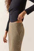 Women's The Molly Silky Skirt in the color Khaki/Off White/Black Micro - Women's Side View