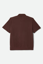 Men's Theo Jacquard Short Sleeve Polo in the color Chocolate/Off White - Additional Laydown image