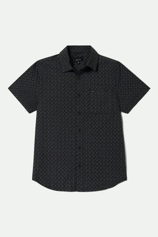 
       Men&#39;s Charter Print S/S Shirt in the color Washed Black/Paisley - Front Product View
     