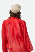 Women's Fiddler Fisherman Cap in the color Macadamia Cord - Women's Back View