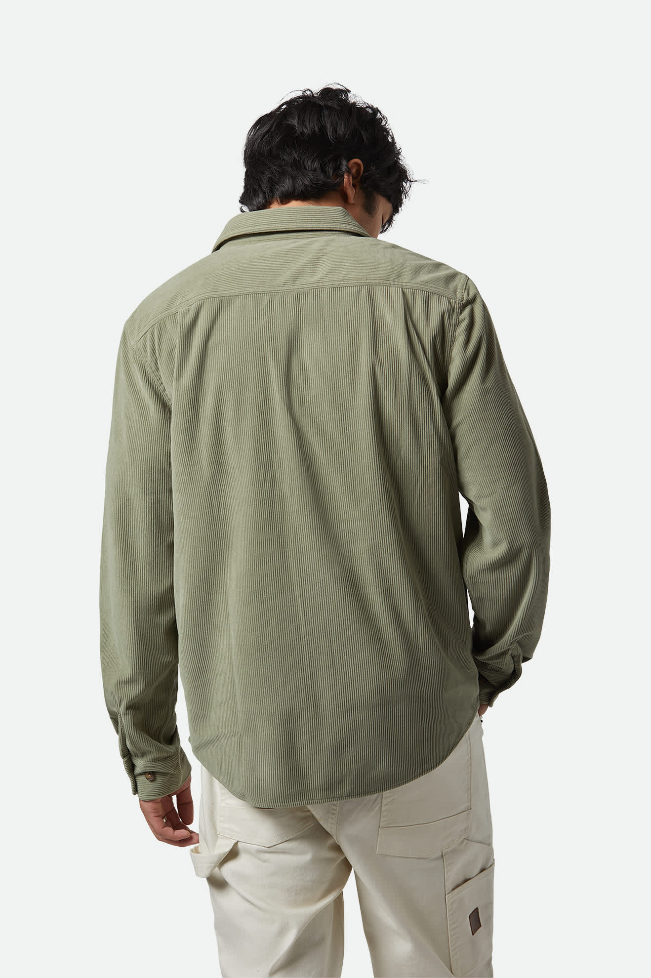 
       Men&#39;s The Field Corduroy L/S Overshirt in the color Military Olive - Men&#39;s Back View
     