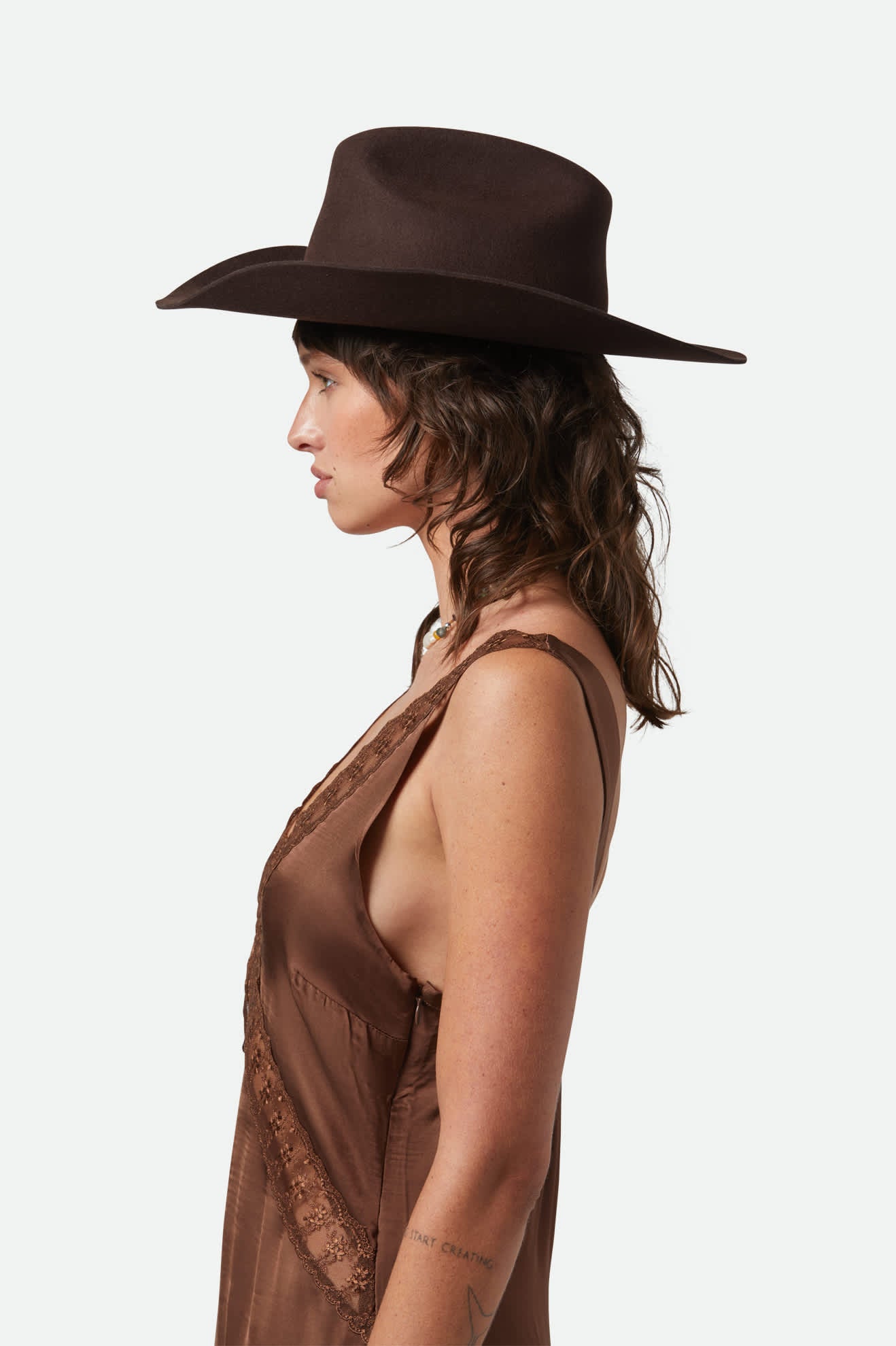 
       Unisex Laredo Cowboy Hat in the color Dark Brown - Women&#39;s Side View
     