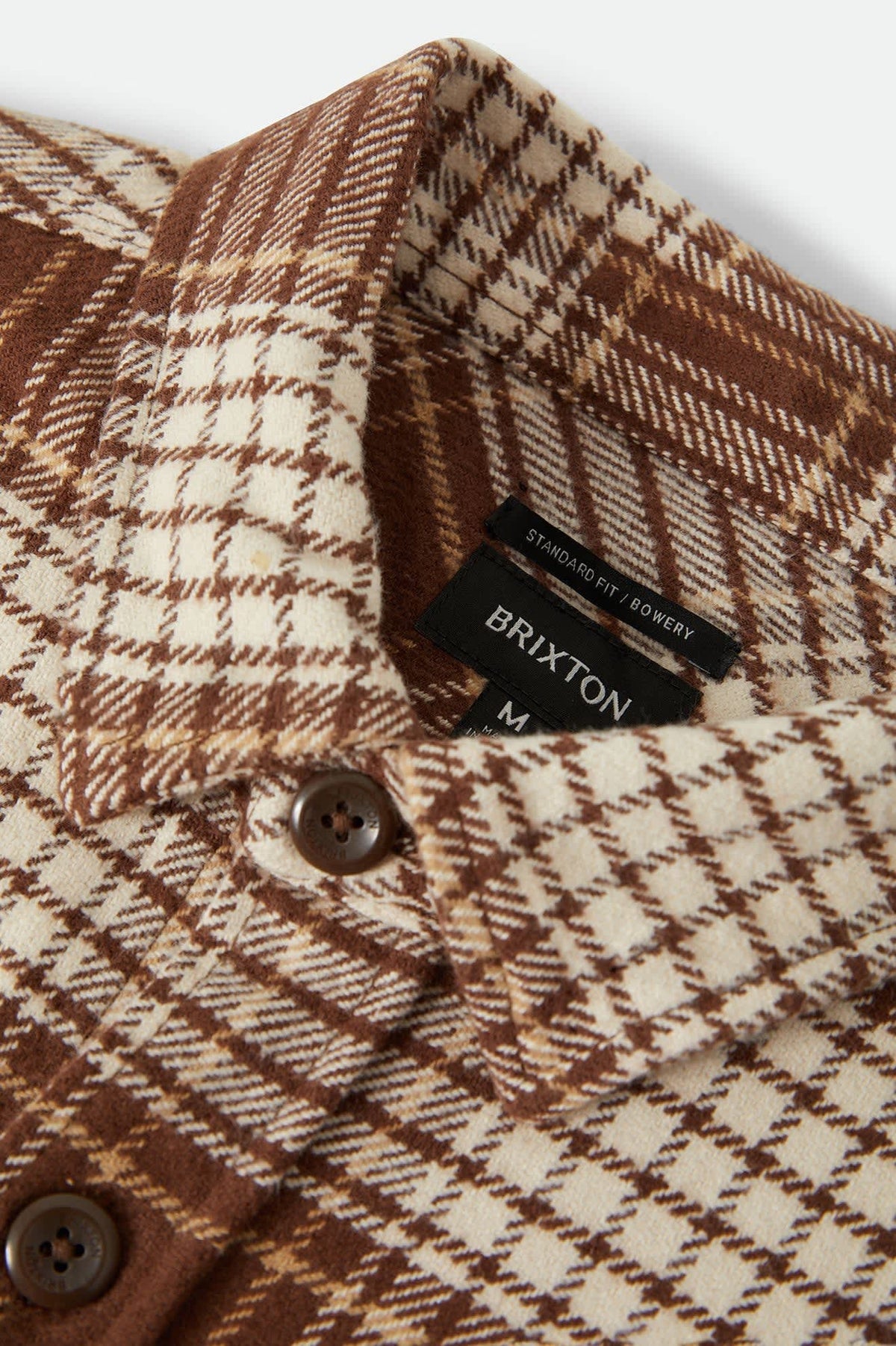 Men's Bowery Heavyweight Flannel in the color Pinecone Brown/Whitecap - Additional Laydown image