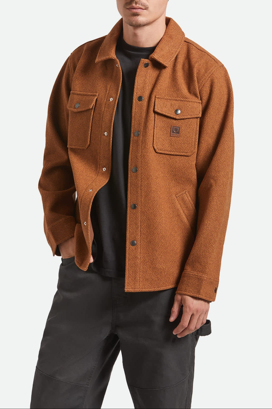 Men's Durham Brushed Menswear Jacket in the color Brushed Pinecone - Men's Front View