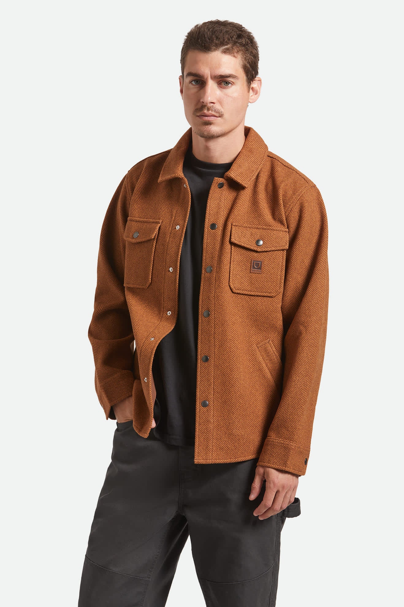 Men's Durham Brushed Menswear Jacket in the color Brushed Pinecone - Men's Front View