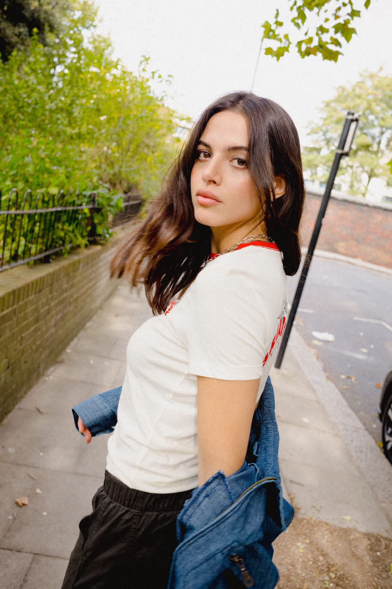 Women's Brixton Banner Slim Crew T-Shirt in the color Off White - Women's Lifestyle image