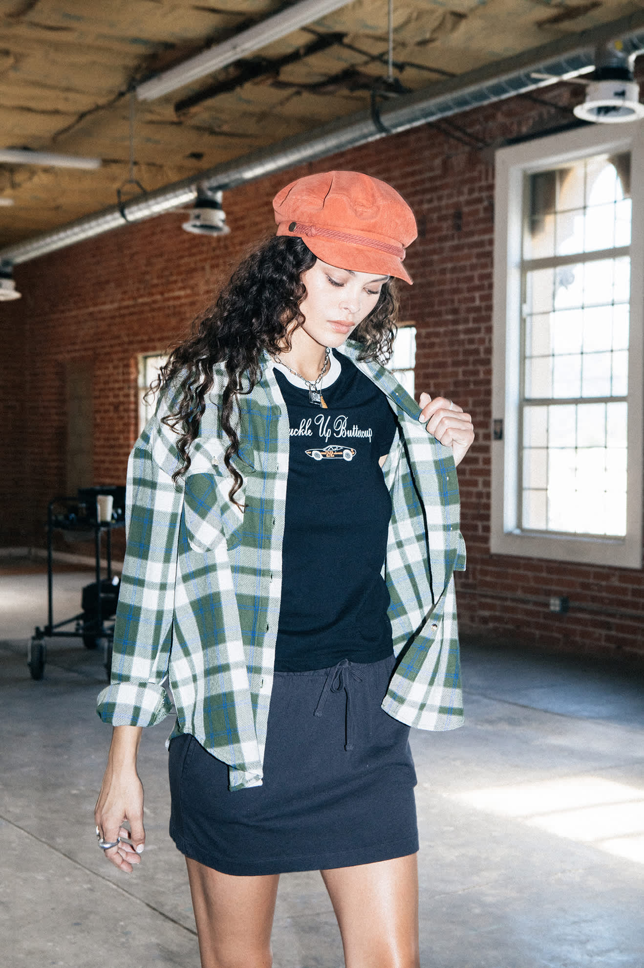 Women's Fiddler Fisherman Cap in the color Terracota Brushed Satin - Men's Lifestyle image