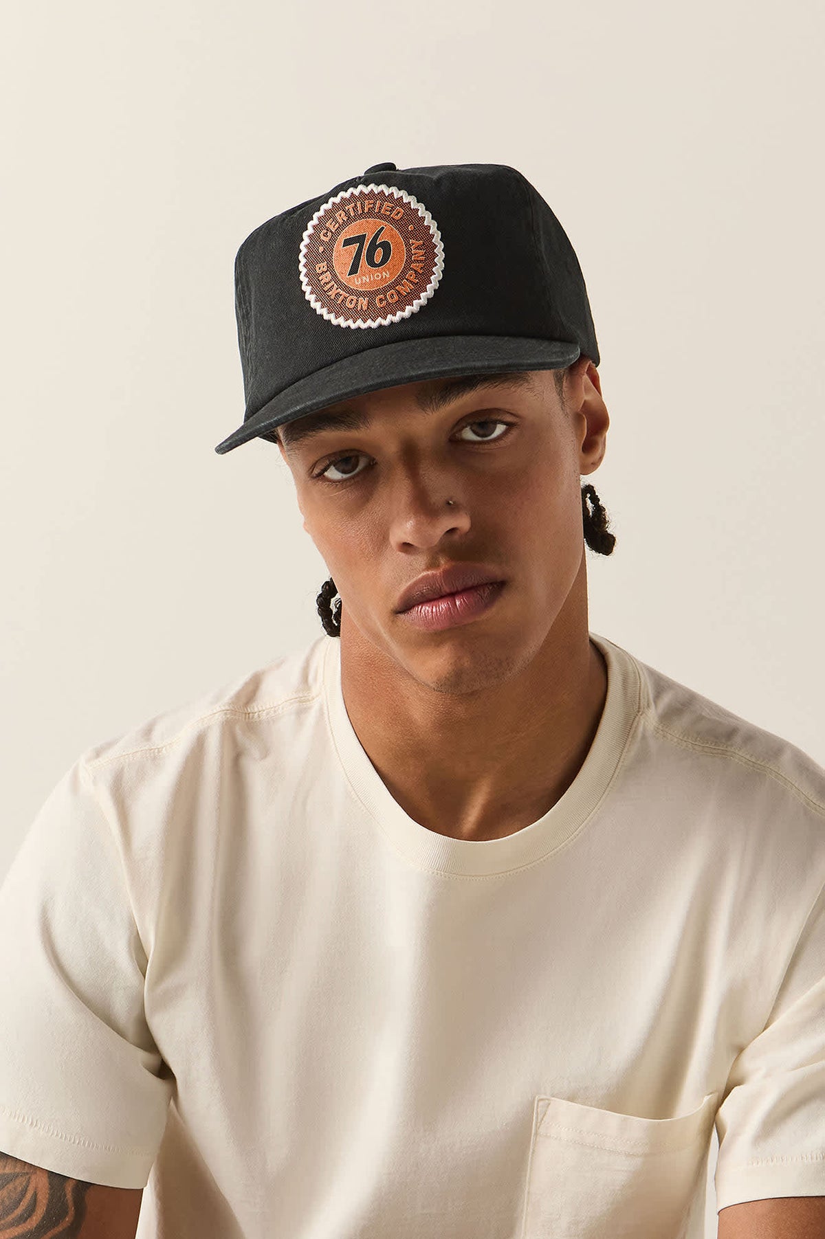 Unisex 76 Certified Snapback in the color Washed Black - Men's Front View