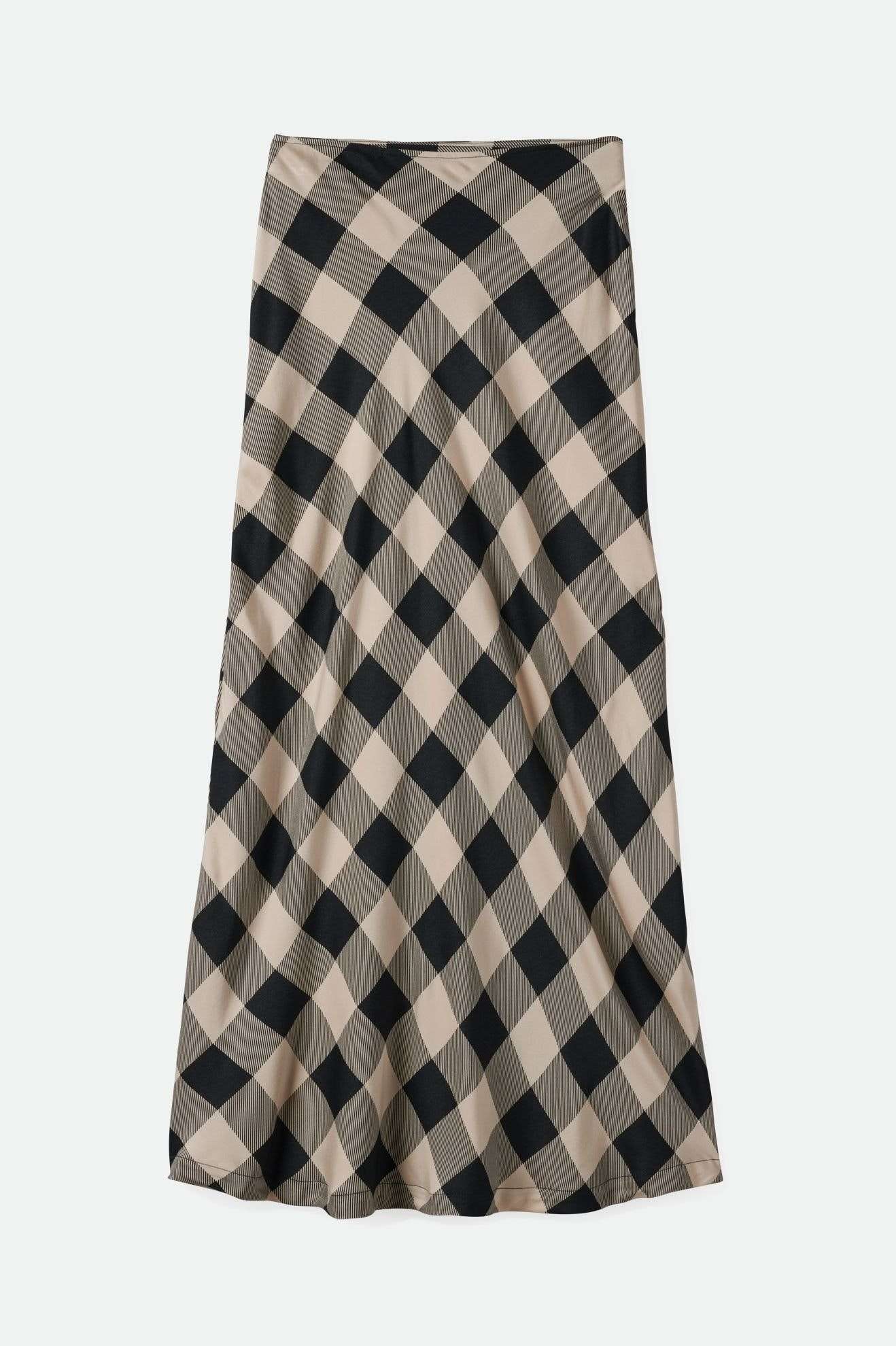 
       Women&#39;sSilky Full Length Skirt - Washed Black/Whitecap Buffalo Check| Main
     