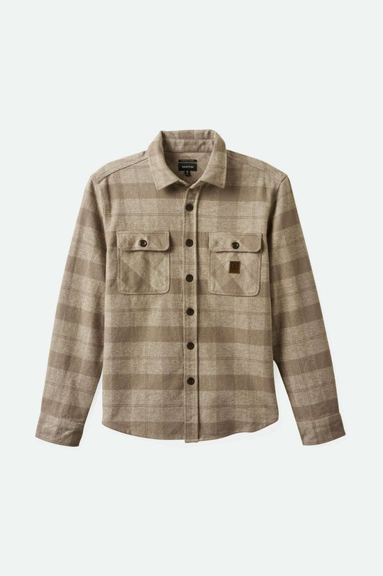 
       Brixton Men&#39;s Bowery Heavyweight L/S Flannel - Off White/Cinder Grey | Main
     