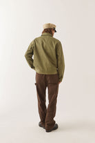 Men's Mechanic Garage Zip Jacket in the color Olive Surplus Herringbone - Men's Back View