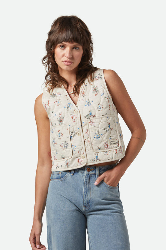 
       Women&#39;s Field Floral Quilted Vest in the color Whitecap/Hazelnut/Ditsy Floral - Women&#39;s Front View
     