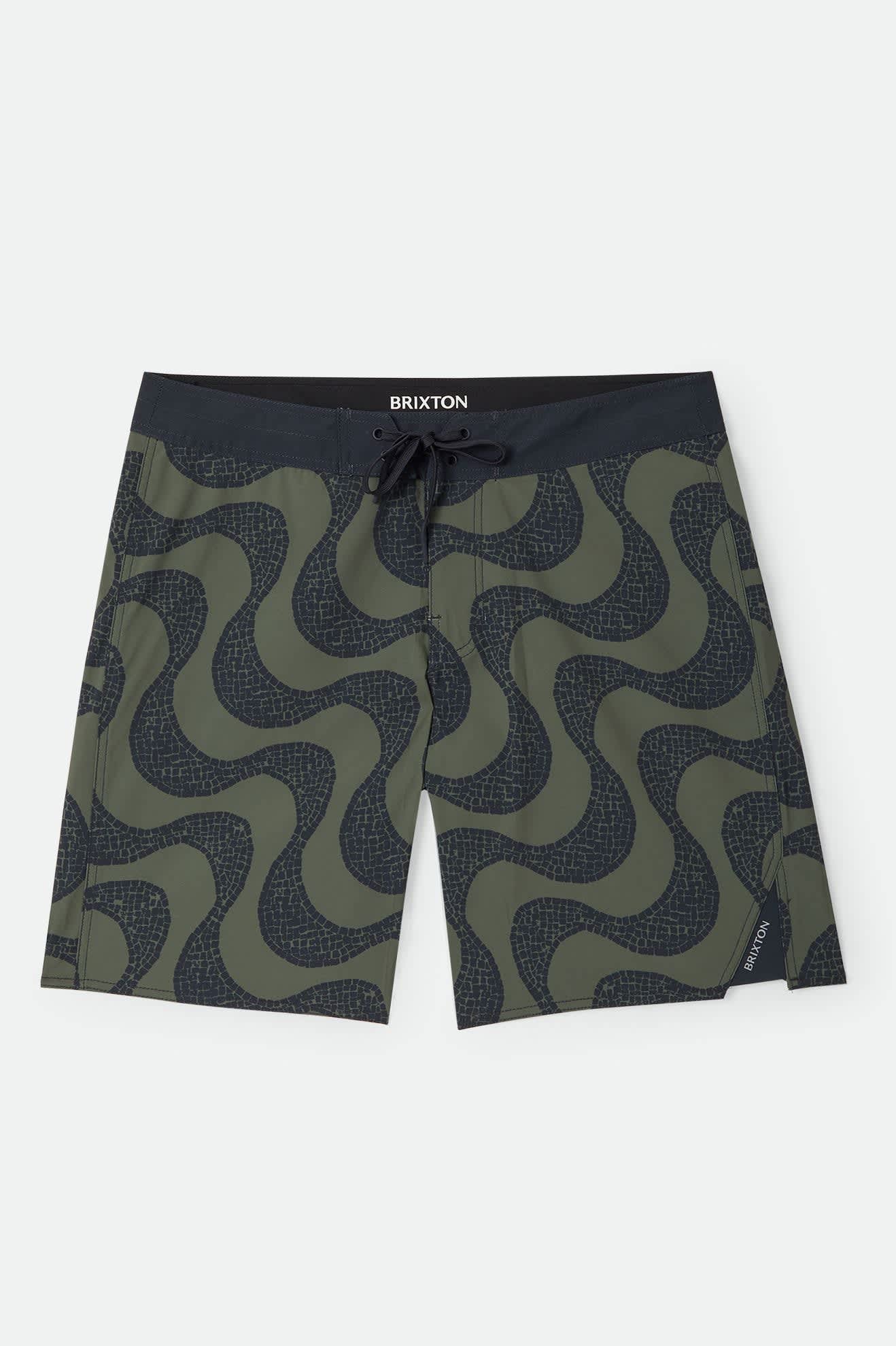 Men's Blitz Boardshort 19" in the color Dark Olive/Black - Front Product View