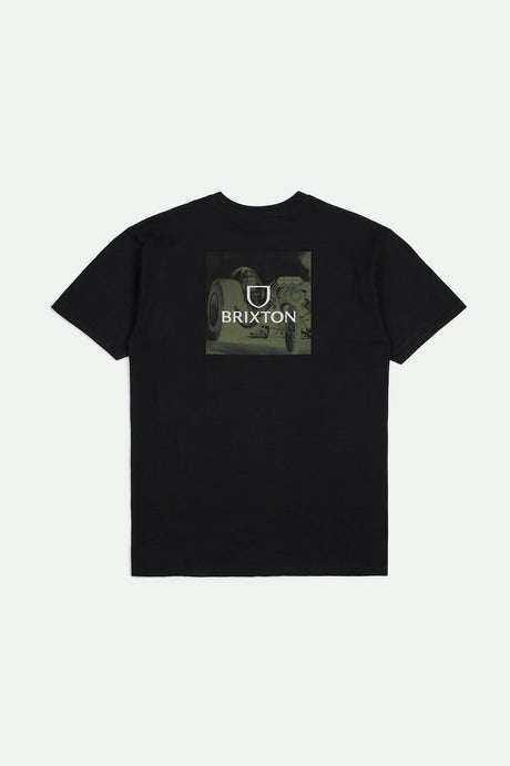 Back Laydown Image for Alpha Square S/S Standard T-Shirt - Black/Cypress Green/Sunset Yellow