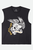 Men's Wolcott Worn In Boxy Muscle Tank in the color Black - Front Product View