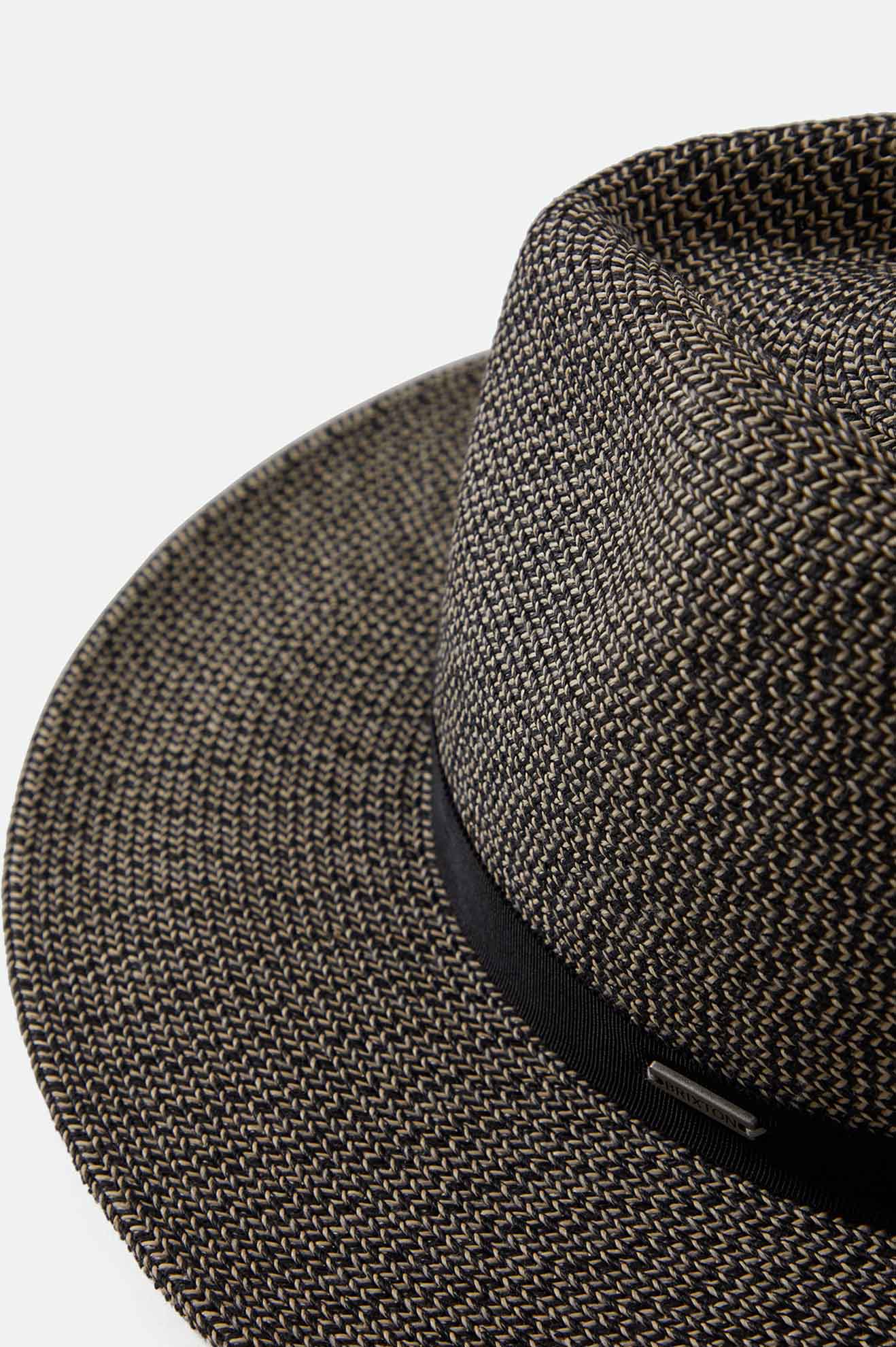Women's Carolina Straw Packable Travel Hat in the color Black/Natural - Additional Laydown image