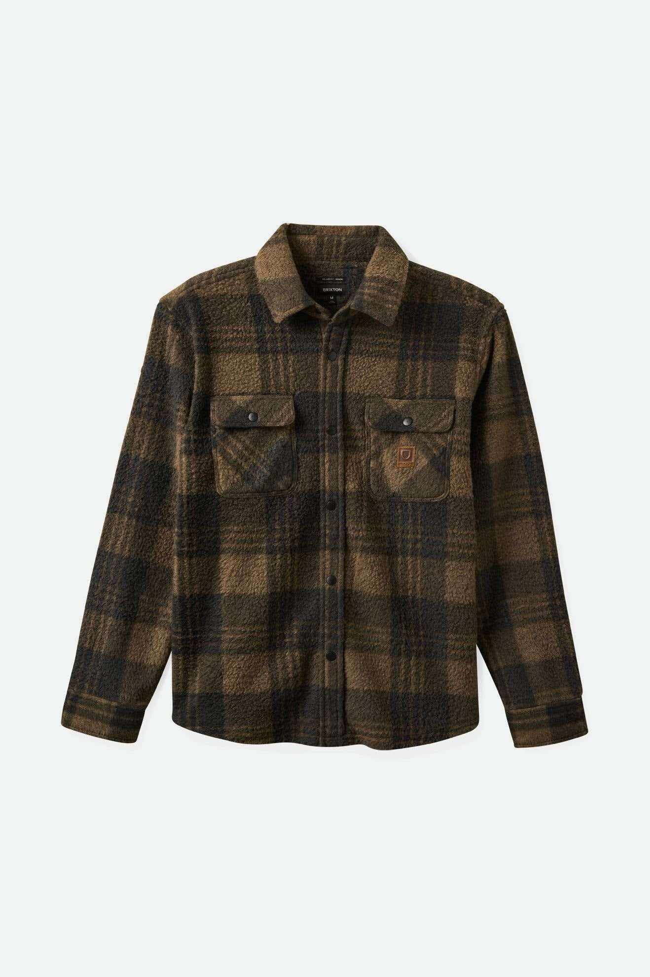 
       Brixton Men&#39;s Bowery Arctic Stretch L/S Fleece - Burro Brown/Black Plaid | Main
     