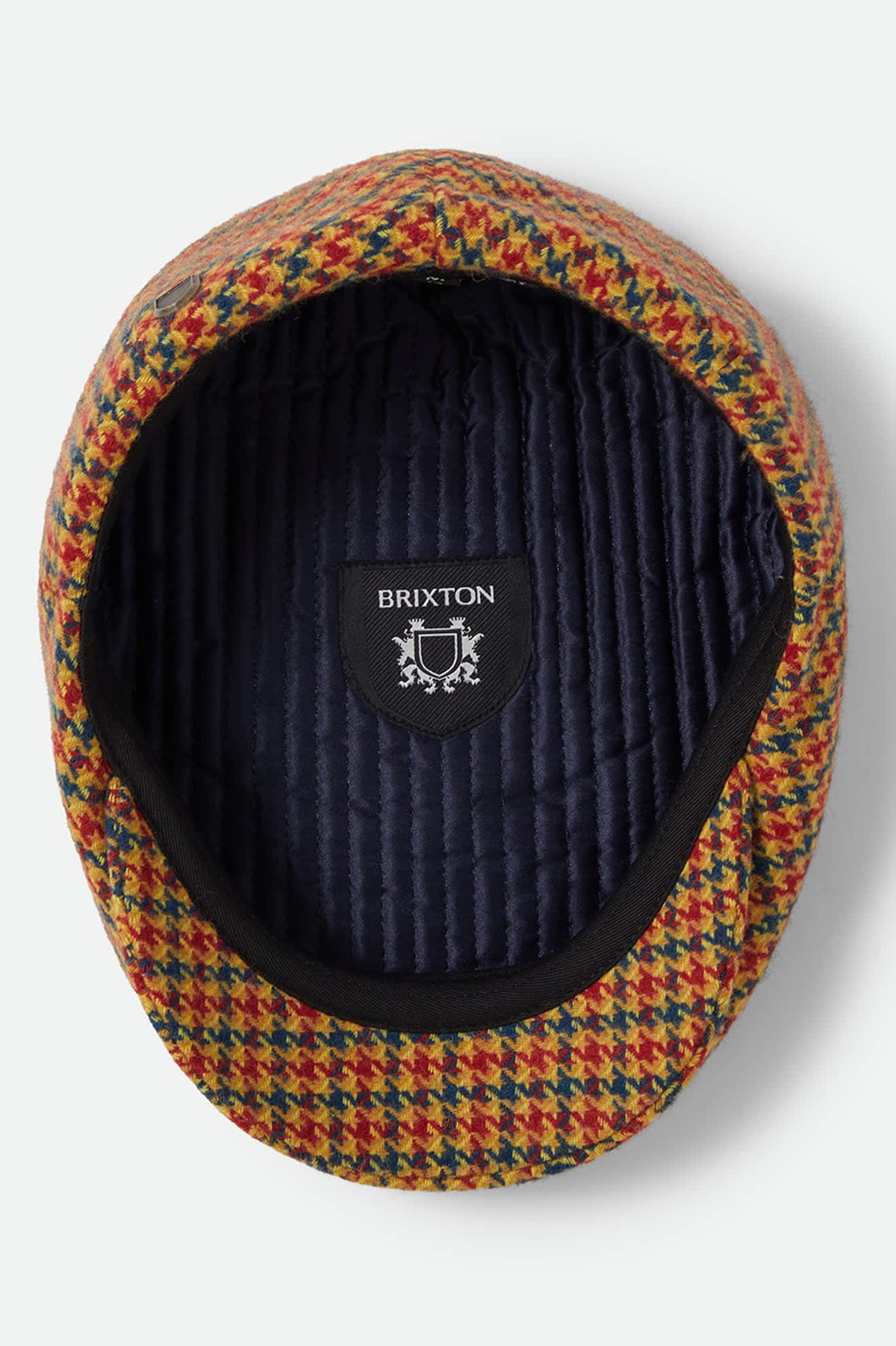 Unisex Hooligan Flat Cap in the color Taupe/Orange/Royal - Additional Laydown image