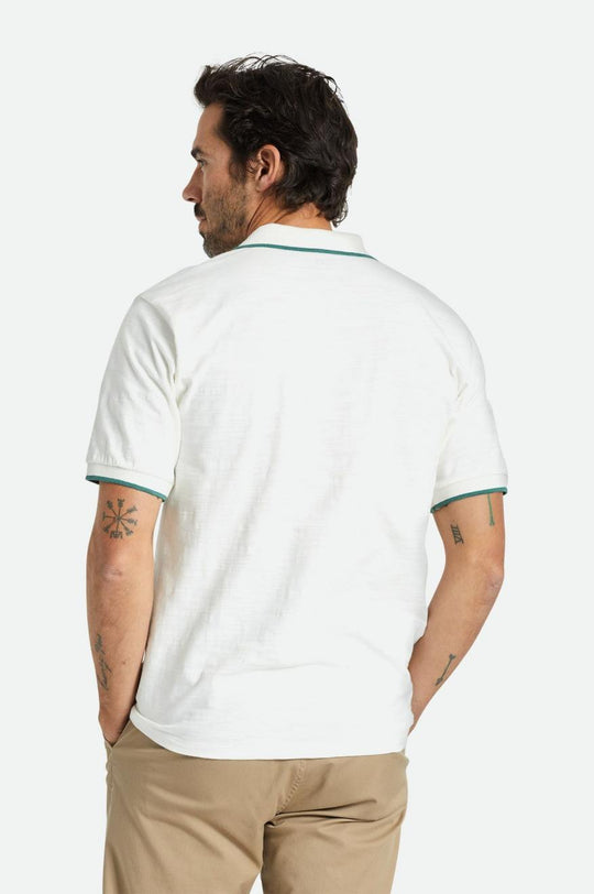 
       Brixton Proper Slub S/S Polo - Off White/Spruce
     