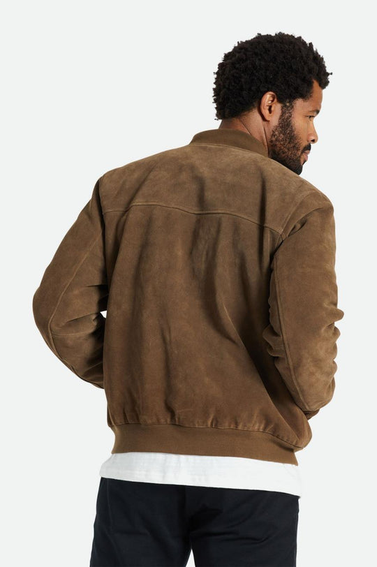 
       Brixton Dillinger Reserve Suede Bomber Jacket - Brown
     