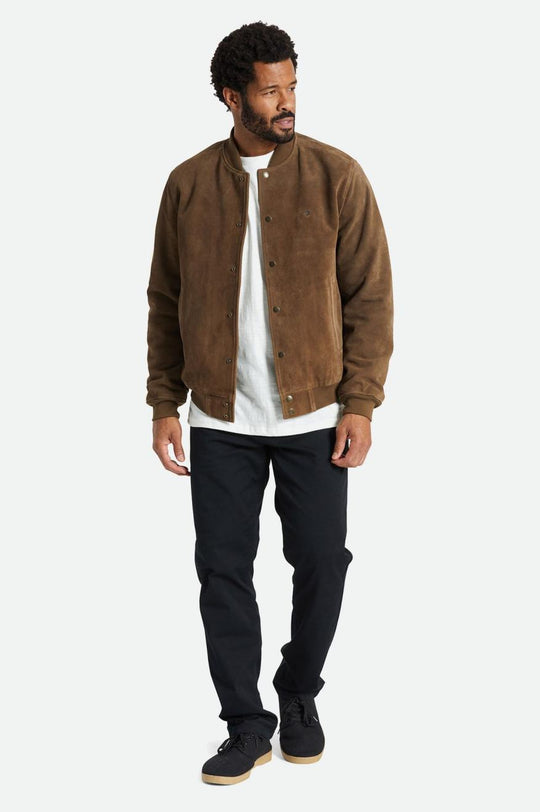 
       Brixton Dillinger Reserve Suede Bomber Jacket - Brown
     