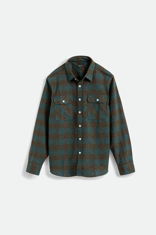 
       Brixton Men&#39;s Bowery L/S Flannel - Ocean | Main
     