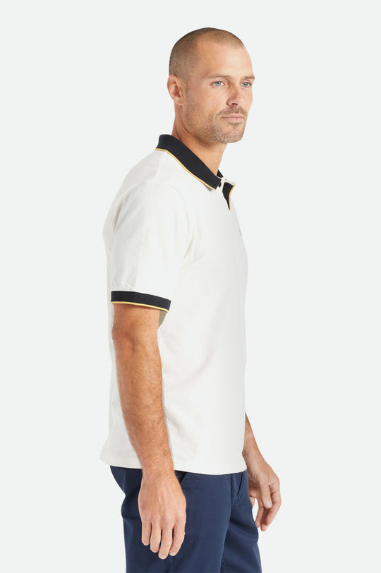 
       Brixton Proper S/S Polo - Off White/Black
     