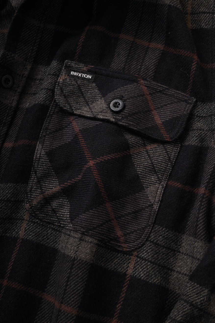 
       Men&#39;s Bowery L/S Flannel - Black/Charcoal - Additional Laydown 1
     