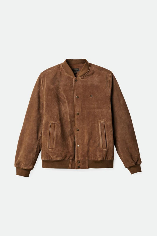 
       Brixton Dillinger Reserve Suede Bomber Jacket - Brown
     