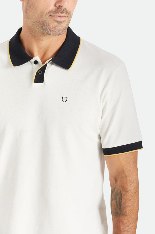 
       Brixton Proper S/S Polo - Off White/Black
     