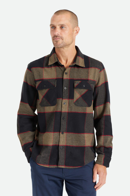 
       Men&#39;s Front fit | Bowery L/S Flannel - Heather Grey/Charcoal
     