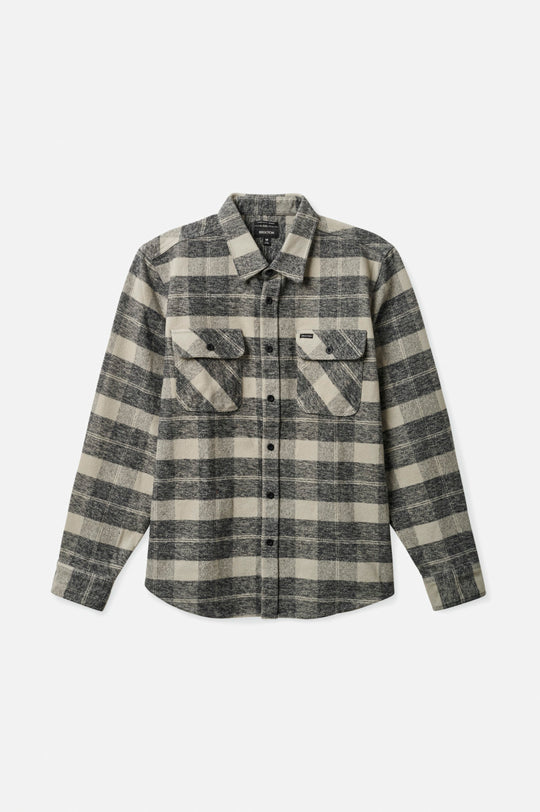 
       Brixton Men&#39;s Bowery Heavyweight L/S Flannel - Black/Charcoal | Main
     