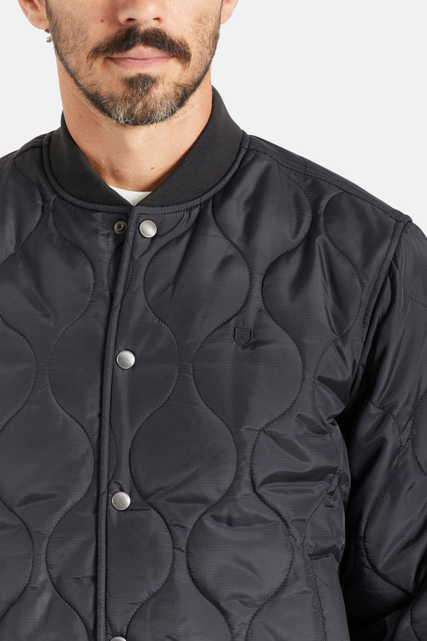 
       Brixton Dillinger Quilted Bomber Jacket - Black
     