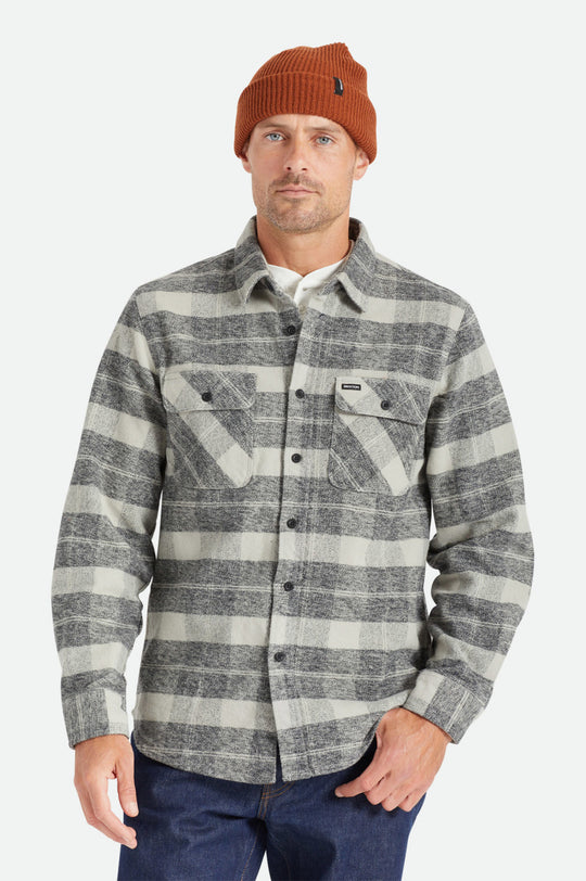 
       Men&#39;s Front fit | Bowery Heavyweight L/S Flannel - Black/Charcoal
     