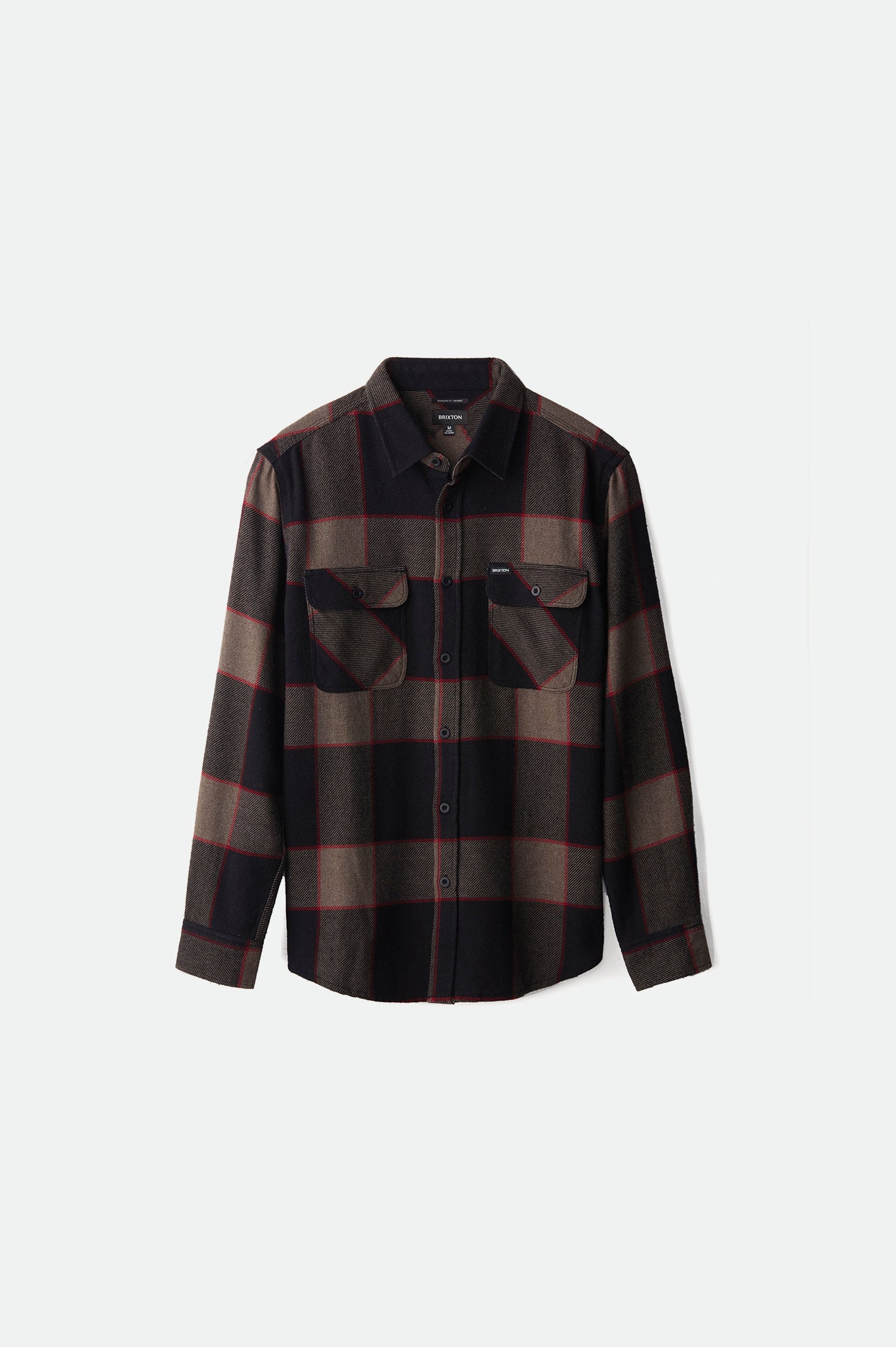 
       Men&#39;s Bowery L/S Flannel - Heather Grey/Charcoal - Front Side
     