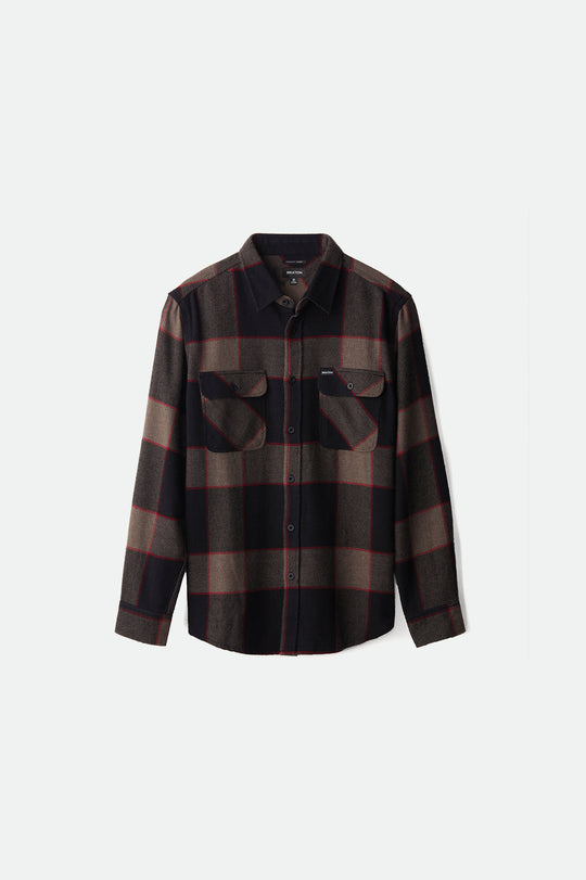 
       Brixton Men&#39;s Bowery L/S Flannel - Heather Grey/Charcoal | Main
     