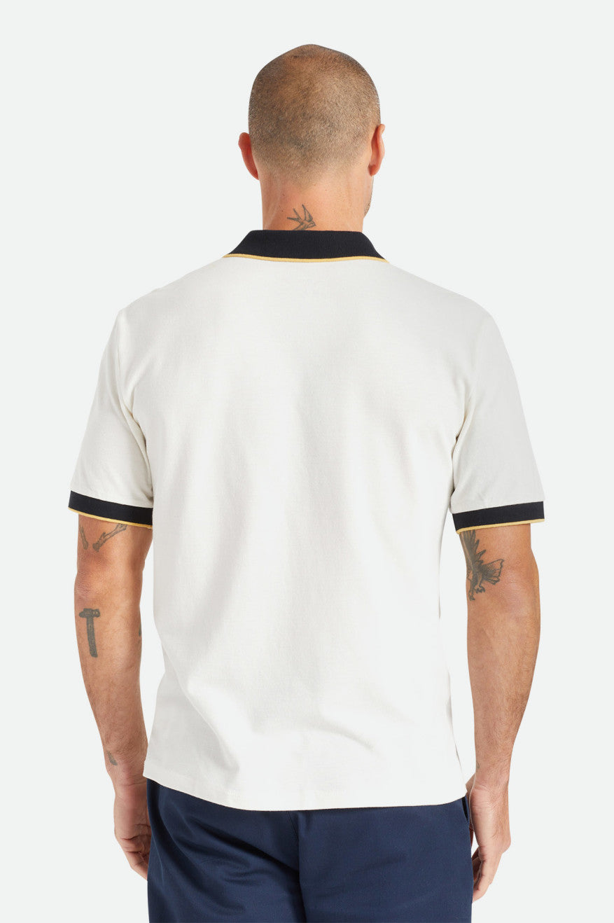 
       Brixton Proper S/S Polo - Off White/Black
     