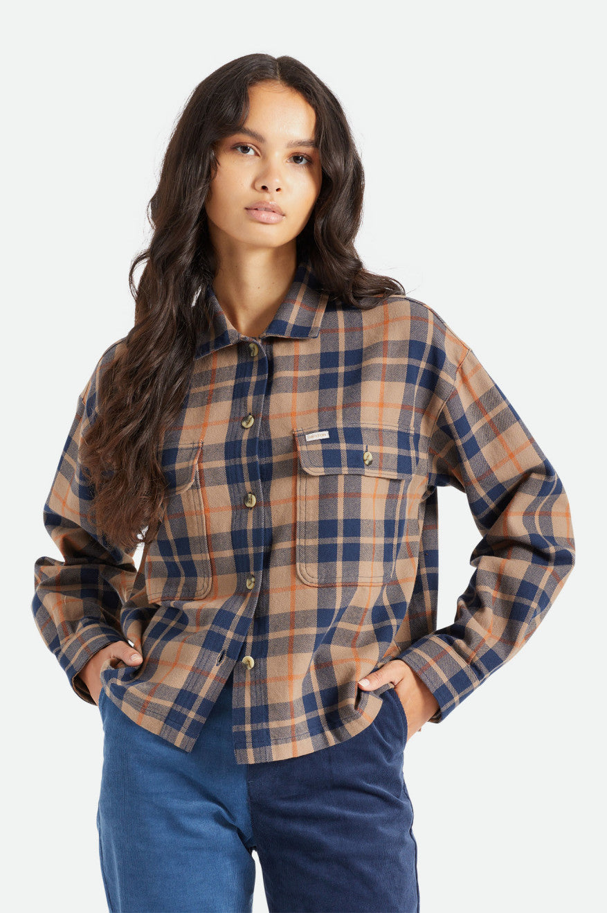 
       Brixton Bowery Women&#39;s L/S Flannel - Pine Bark
     