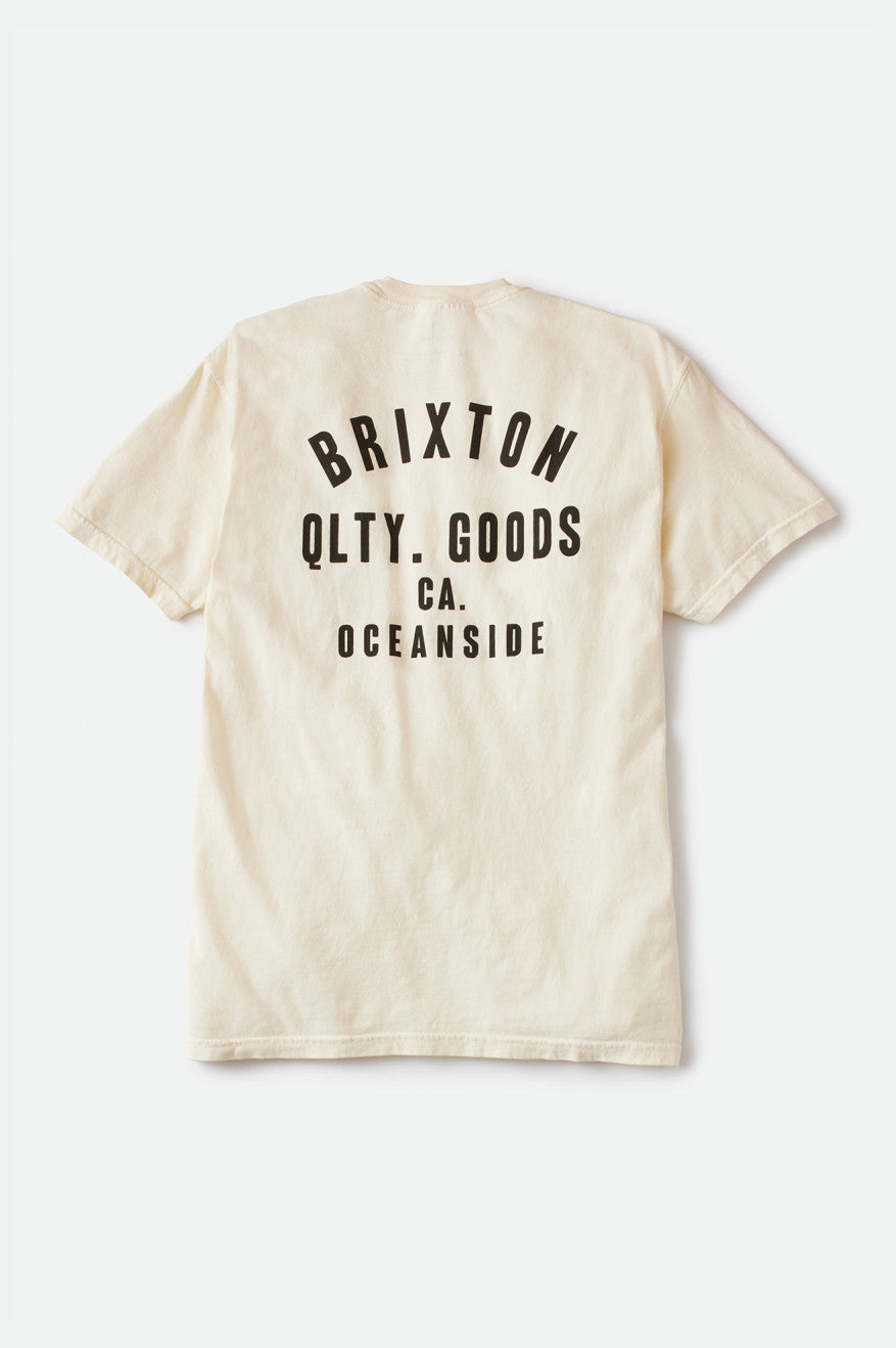 
       Brixton Woodburn Oceanside S/S Standard Tee - Cream/Black Garment Dye
     