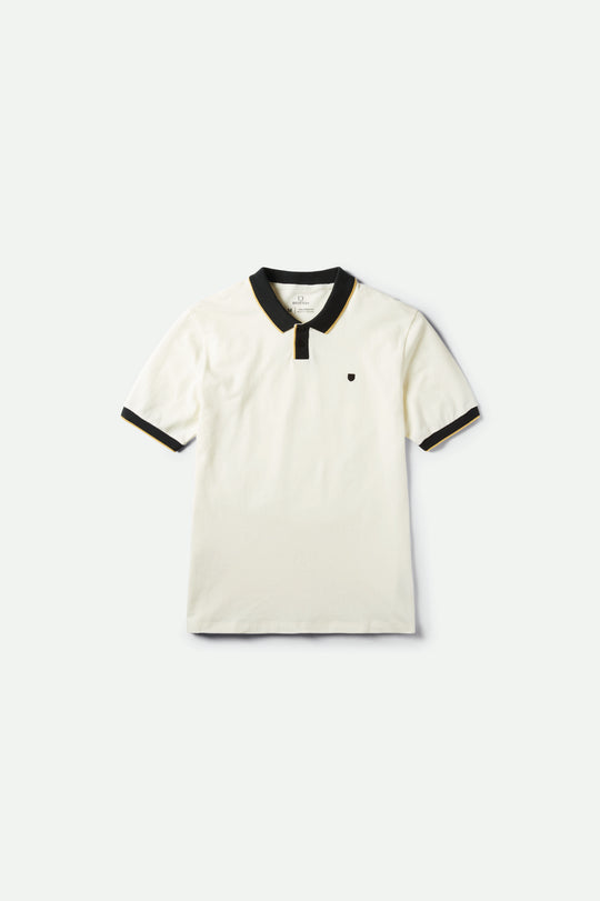 
       Brixton Proper S/S Polo - Off White/Black
     