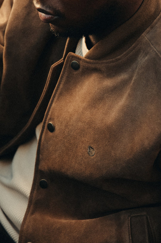 
       Brixton Dillinger Reserve Suede Bomber Jacket - Brown
     