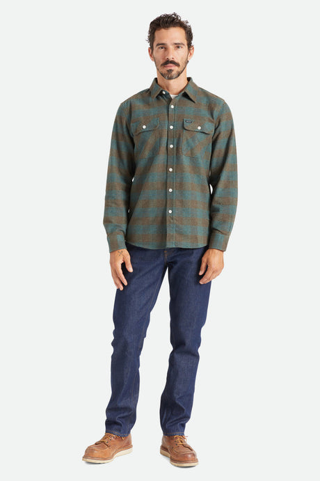 
       Men&#39;s Fit, Featured | Bowery L/S Flannel - Ocean
     