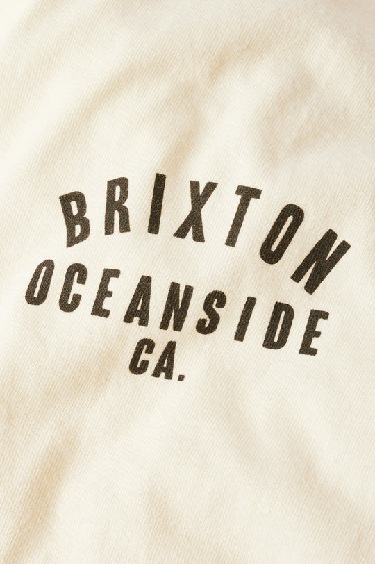 
       Brixton Woodburn Oceanside S/S Standard Tee - Cream/Black Garment Dye
     